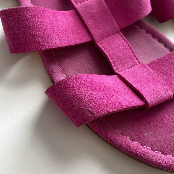 J. Crew Suede Leather Upper and Sole Made in Italy Size 9.5 Sandal Berry Color - Picture 11 of 11